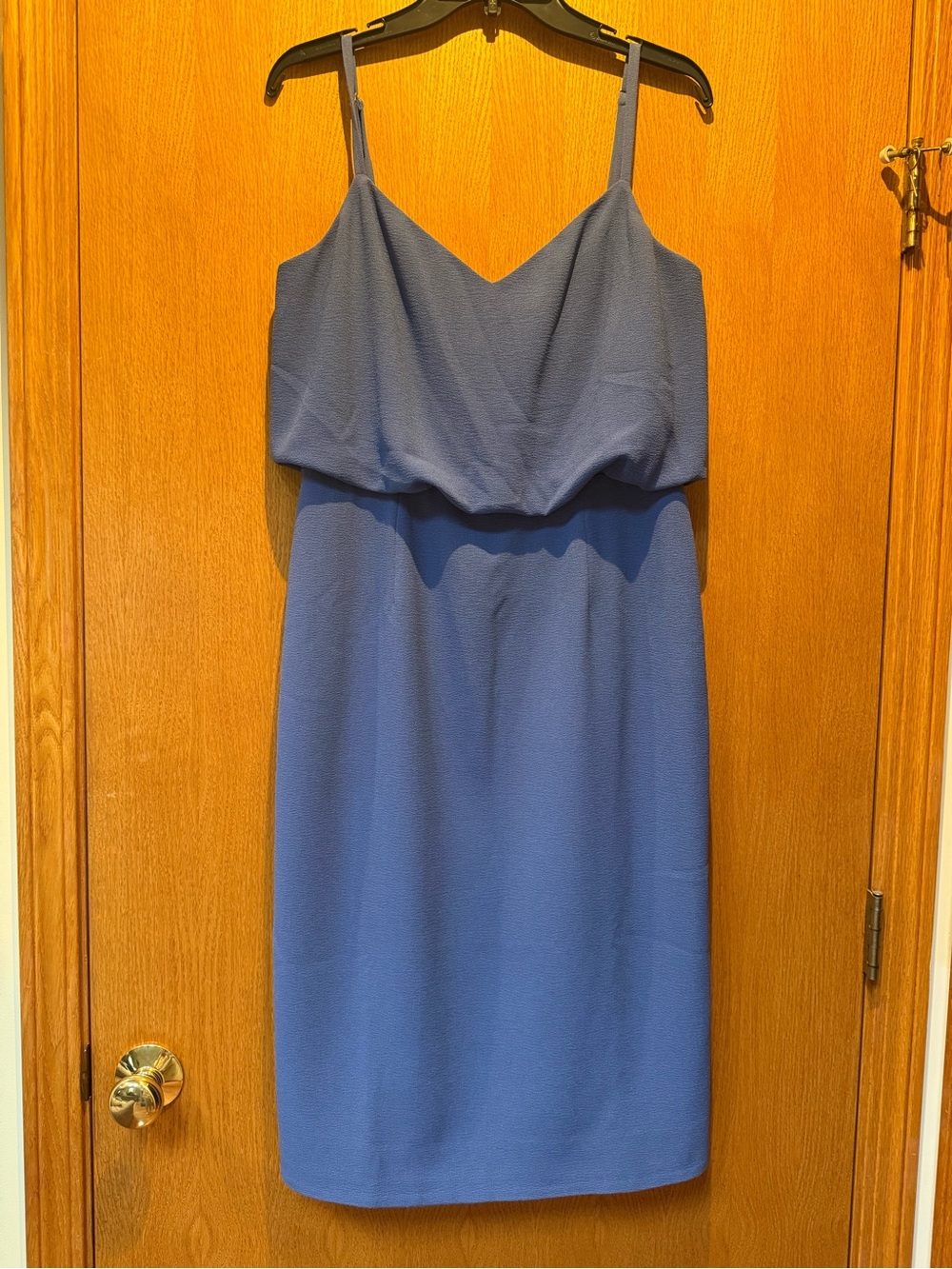 Dress the Population Blue Jay/Periwinkle Midi Spaghetti-Strap Dress